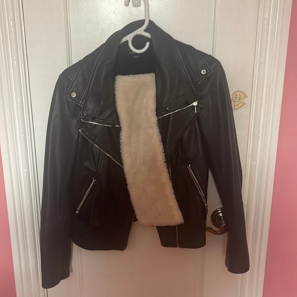 Vintage Bebe Jacket (Genuine Leather) Size Small with detachable shearling fur